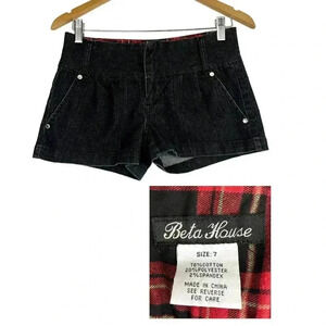 Black Denim Shorts Sz 7 Stretchy Women's Beta House